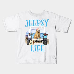 Jeepsy Life Golden Retriever Kids T-Shirt